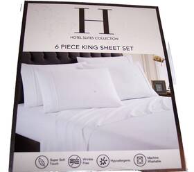 133278 Spirit Linen Home New Solid Bonus Microfiber King White Sheet Set