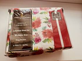 Spirit Linen Home 659066124009 Venetian 6-piece King Sheet Set Deep Pocket To 16 Inch New Sealed