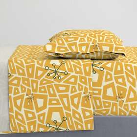1549814 Spoonflower Midcentury Modern Geometric Retro 100% Cotton Sateen Sheet Set By