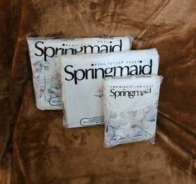 Springmaid 030473038163 King Sheet Set No-iron Luxury Bridal Bouquet Cotton Poly Usa New