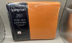 Springmaid 030473070309 Vintage Percale 180 Thread Twin Set New Orange 50/50 Blend No-iron