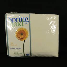 Springmaid 030473172058 Spring Maid Full Sheet Set Ivory No-iron Percale Cotton Polyester 180 Thread New Springmaid 030473172058 Spring Maid Full Sheet Set Ivory No-iron Percale Cotton Polyester 180 Thread New
