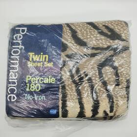 Springs 089769380202 Vintage Performance Twin 3 Pc Sheet Set Kenya Animal Print Percale 180 Springs 089769380202 Vintage Performance Twin 3 Pc Sheet Set Kenya Animal Print Percale 180