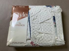 M6320 Springs Style Sheet Set Twin No-iron 180 Percale Cottage Floral Dot Print Usa