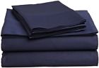 Ss-2018 Rajlinen Sheet Set Pcs Navy Blue Solid Full Xl Size