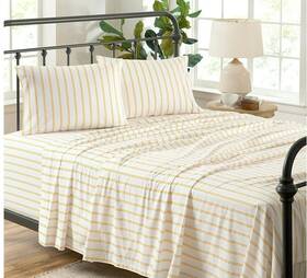 Standard Textile 634916764888 Five Pieces-percale Twin Xl Sheet Set Plus 2 Shams In White Without Chre Stripe
