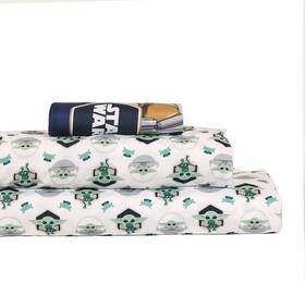 59224-pol-twin-child-mandalor Star Wars Mandalorian 3 Piece Twin Bedding Sheet Set For Kids Flat Fitted And 1 Pillowcase