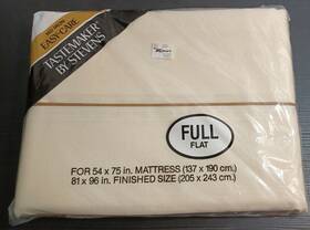Stevens 028828000385 Nwt Vintage Tastemaker Full Flat Sheet New Sealed Tan Brown Stripe Stevens 028828000385 Nwt Vintage Tastemaker Full Flat Sheet New Sealed Tan Brown Stripe