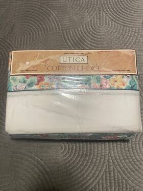 Stevens Utica 194145073583 Steven S 100% Cotton Cal King Sheet Set Vintage New Sealed Usa