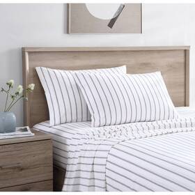 82786095 Stone Cottage Full Printed Pattern Sheet Set Gray Stripe - 100% Cotton 82786095 Stone Cottage Full Printed Pattern Sheet Set Gray Stripe - 100% Cotton