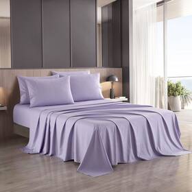 Stratford Park 810105138115 Evan 6 Piece Embossed Sheet Set Bed Size King Lilac Soft And Breathable
