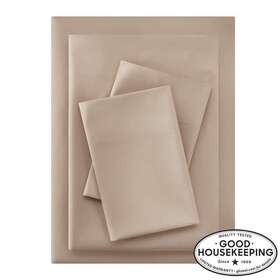 M95ss01qu-kha Stylewell Brushed Soft Microfiber 4-piece Queen Sheet Set In Khaki