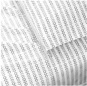 Su200ss-ful-geo Stylewell 100% Cotton Percale White Charcoal Sketched Geo 4-piece Full Sheet Set