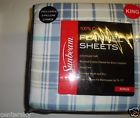 Sunbeam New 6 Piece King Flannel Sheet Set Walker Blue Multi-color Plaid 022143525707