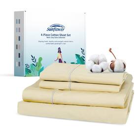 Sunflower 850059069110 California King Size Sheet Set - Deep Pocket Fits Up To 16 Inches 4-piece Co
