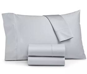 21342338 Sunham Ashford Solid Luxurious 1500 Thread Count 4 Pc. Sheet Set King Dove Brand New
