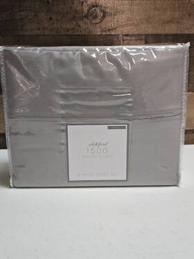 T1500 Sunham 734737615625 Bed Sheet Full Size Set 4 Piece Ashford Solid Dark Grey T1500 Sunham 734737615625 Bed Sheet Full Size Set 4 Piece Ashford Solid Dark Grey