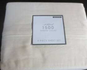 Sunham 734737615694 Ashford Solid 1500 Thread Count 4 Pc. Sheet Set Queen - Sand