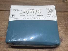 Superfit 089749018194 Percale Bed Sheet Set 200 Tc 4 Pc Sheets Full Cotton Blend Nos Vtg