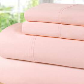 Superior 190052103429 Cotton Percale Deep Pocket Blush 4-pieces Set Queen Sheets