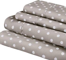 Superior 190052230712 Cotton Blend 600 Thread Count Sheet Set Polka Dot Design Includes 1 Elastic