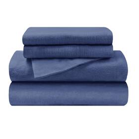 Superior 190052267671 Flannel-sh Sheet Set Full Navy Blue