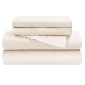 Superior 190052267985 Flannel-sh Sheet Set King Ivory