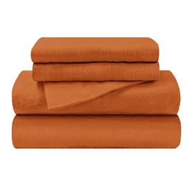 Superior 190052358294 Flannel Brushed Cotton Bed Sheet Set Soft Warm Bedding Modern Solid Sheets