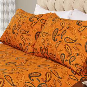 Superior 190052364059 Flannel Brushed Cotton Paisley Bed Sheet Set Warm Bedding Bohemian Floral S