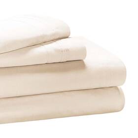 Superior 445007029068 650 Thread Count 4-piece Ivory Solid Egyptian Cotton Deep Pocket King Sheet Set