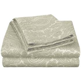 Superior 855031065876 Cotton Blend Bed Sheet Set Italian Paisley Design Includes 1 Fully Elastic