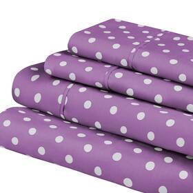 Superior 855031077497 Polka Dot Sheet Set Cotton Blend Bedding Sets Soft And Resistant Sheets Wit