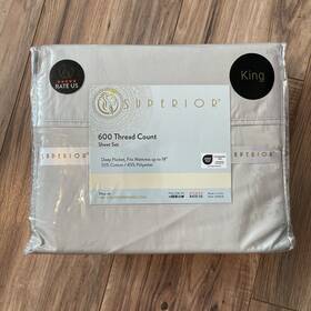 Cr600kgsh Superior New 600 Thread Count Cotton Blend Deep-pocket Sheet Set Platinum Color Cr600kgsh Superior New 600 Thread Count Cotton Blend Deep-pocket Sheet Set Platinum Color