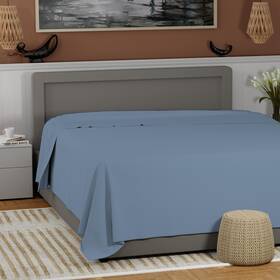 Supreme Elegance 840380930623 100% Cotton Bluish Gray Full Size Flat Sheet Only Cool And Crisp Percale Weave Supreme Elegance 840380930623 100% Cotton Bluish Gray Full Size Flat Sheet Only Cool And Crisp Percale Weave