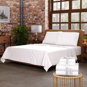 Supreme Elegance 840708175262 100% Cotton Twin Sheet Set Organic Arctic White Sheets Lightweight &