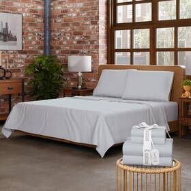 Supreme Elegance 840708175422 100% Cotton Full Size Bed Sheets Organic Soft Gray Sheet Sets C