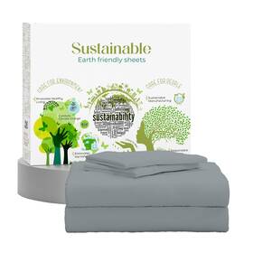 Supreme Elegance 840708176214 Full Charcoal Gray Bed Sheet Set 400 Thread Count 100% Cotto Supreme Elegance 840708176214 Full Charcoal Gray Bed Sheet Set 400 Thread Count 100% Cotto