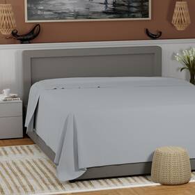 Supreme Elegance 840708176610 100% Cotton Queen Flat Sheet Only Cool And Crisp Percale Sheets Size Top Sh