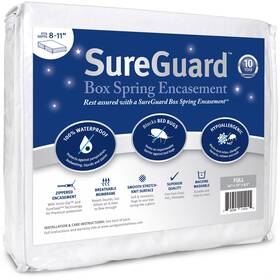 Comin16ju022635 Sureguard Full Size Box Spring Encasement - 100% Waterproof Bed White