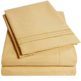 Sweet Home Collection 616316844339 1500 Supreme Queen Sheet Sets Camel - Luxury Hotel Bed Sheets And