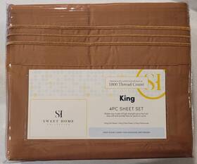 Sweet Home Collection 635409284968 Deep Pocket Microfiber 4 Piece Sheet Set 1800 Series