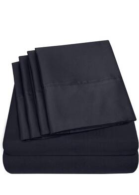 Sweet Home Collection 635409294264 Queen Sheets Navy - 6 Piece 1500 Supreme Fine Brushed Microfiber Deep