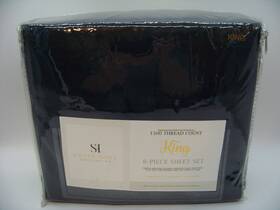 Sweet Home Collection 635409294363 1500 Thread Count King 6 Piece Sheet Set Navy Blue