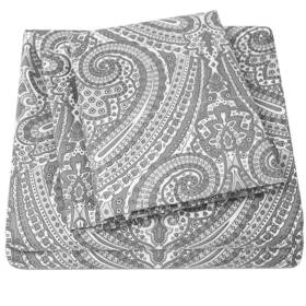 Sweet Home Collection 641427552903 1500 Supreme Queen Sheet Sets Paisley Gray - Luxury Hotel Bed Shee