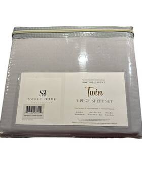 Sweet Home Collection 643462033904 Twin 1800 Thread Count Sheet Set Silver Gray Sweet Home Collection 643462033904 Twin 1800 Thread Count Sheet Set Silver Gray
