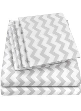 Sweet Home Collection 653078451023 Deluxe 6 Piece Chevron Sheet Set - 1500 Thread Size Full