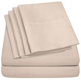 6pc-sht-spltk-bge Sweet Home Collection 6 Piece 1500 Supreme Brushed Microfiber Deep Po
