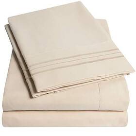 Sweet Home Collection 738980012071 1500 Supreme King Sheet Sets Beige Cream - Luxury Hotel Bed Sheets