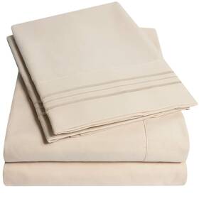 Sweet Home Collection 738980013092 1500 Supreme California King Sheet Sets Beige Cream - Luxury Hotel Sweet Home Collection 738980013092 1500 Supreme California King Sheet Sets Beige Cream - Luxury Hotel
