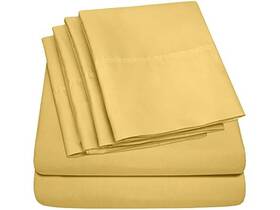Sweet Home Collection 842491100469 Full 6pc Microfiber Sheet Set Yellow